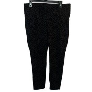 Torrid Women’s Velvet Textured Black Leopard Animal Print Pants, Torrid Size 00